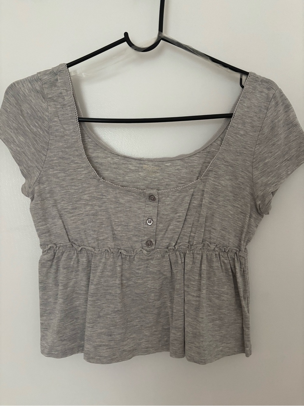 Women's babydoll short Sleeve Peplum Top - Light Gray